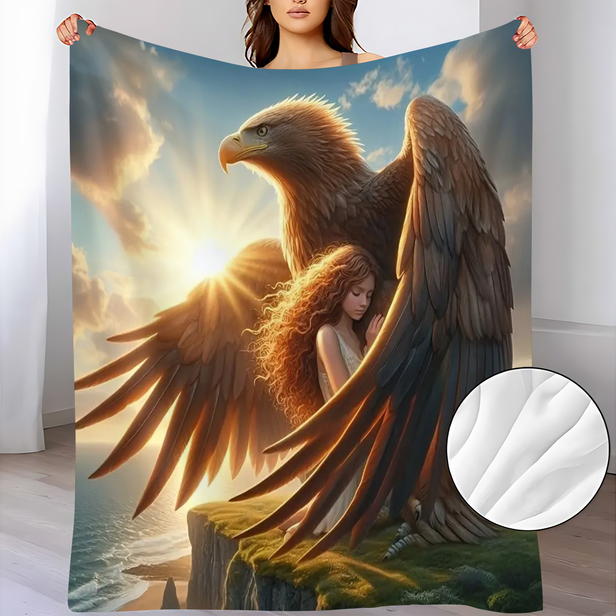 بطانية فلانيل تصور نسرًا مهيبً - مراجعة Sunrise Home Textiles & Apparel وسعره