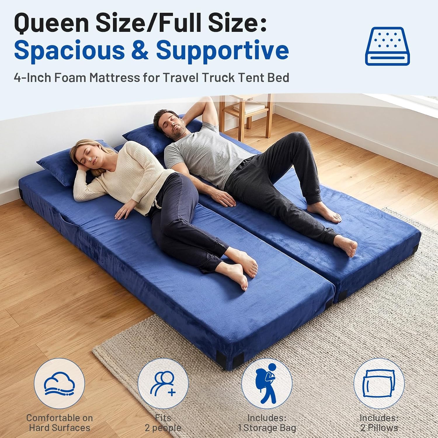 فراش تخييم من الفوم الذاكر مع  - مراجعة Memory Foam Topper وسعره