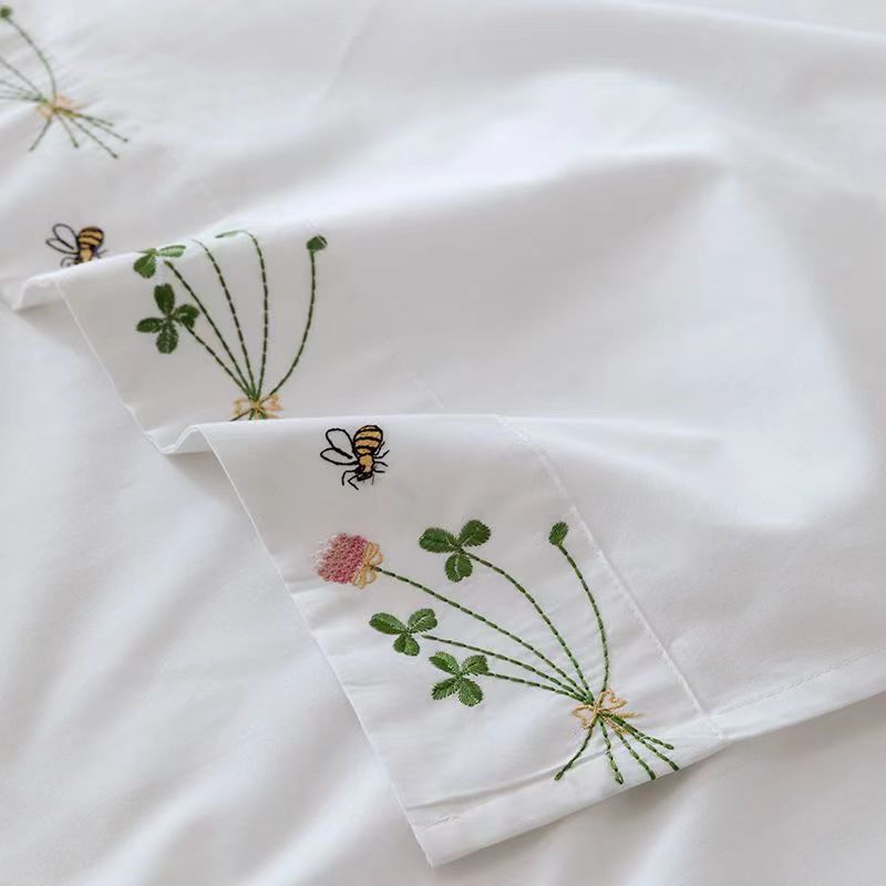 بياض نقي ملاءة سرير مزهّرة مزخ - مراجعة Luxury Home Textiles Usa وسعره